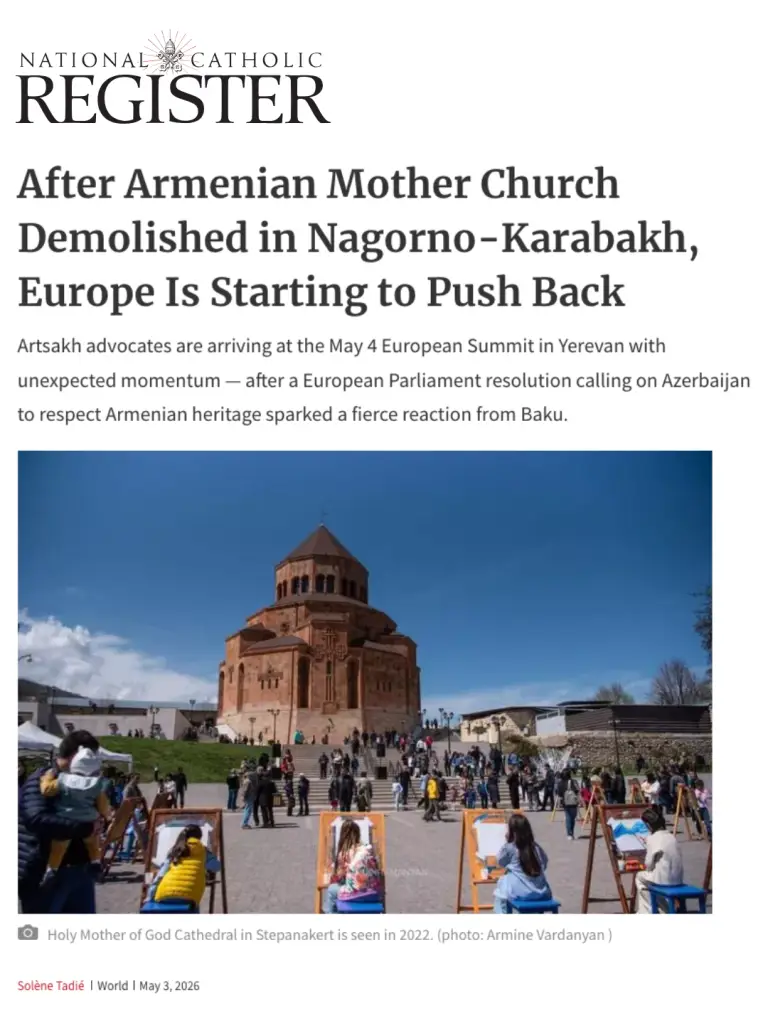 Holy Mother of God Cathedral in Stepanakert, Artsakh, before its demolition by Azerbaijan in 2025