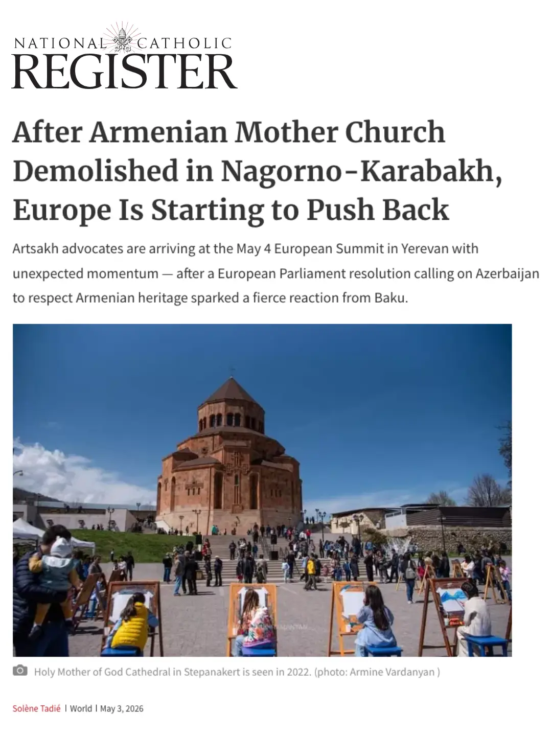 Holy Mother of God Cathedral in Stepanakert, Artsakh, before its demolition by Azerbaijan in 2025