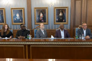 dr murray eleanor forshaw with delegation inside Catholicos meeting June 2026
