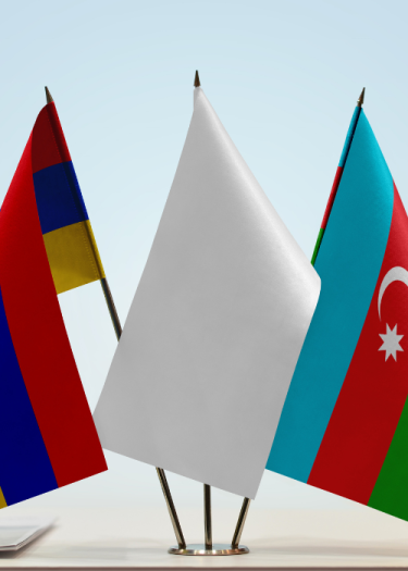 Flags armenia azerbaijan peace